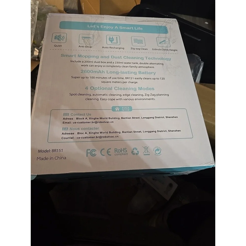 MAMNV BR151 Robot Vacuum and Mop Combo‎ with APP/Remote